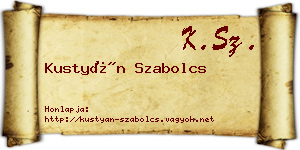 Kustyán Szabolcs névjegykártya